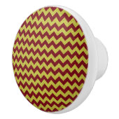 Rode & Gouden Zig Zag Glitters Keramische Knop (Rechts)