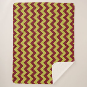 Rode & Gouden Zig Zag Glitters Sherpa Deken