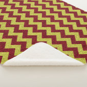 Rode & Gouden Zig Zag Glitters Sherpa Deken (3/4)