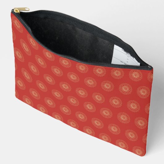 Rode | Gouden Zinnia Bloem Medaillons Etui (Open)