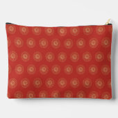 Rode | Gouden Zinnia Bloem Medaillons Etui (Achterkant)