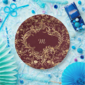 Rode goudgoud goud papieren bordje (Feest)