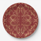 Rode goudgoud  goud papieren bordje (Voorkant)