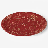 Rode goudgoud  goud papieren bordje (Gekanteld)