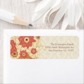  rode goudmaanbloemen adreslabel etiket (Insitu)