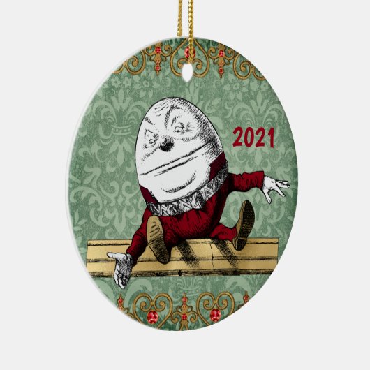  rode goudpomp met kerst keramisch ornament (Rechts)