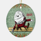  rode goudpomp met kerst keramisch ornament (Links)