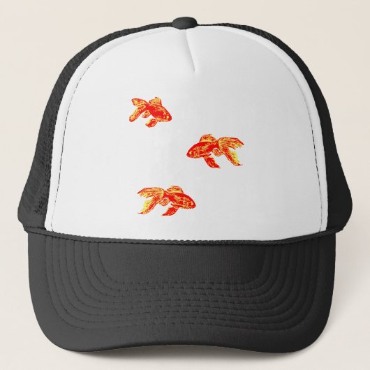 rode goudvis trucker pet (Voorkant)
