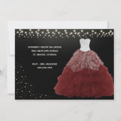 Rode Gown String Lights Quinceanera Kaart (Achterkant)