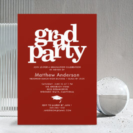 Rode grad-feest moderne vetgedrukte typografie een kaart