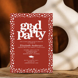 Rode grad-feest moderne vetgedrukte typografie ele kaart