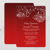 Rode Gradiënt Abstract Witte Bloemen Rode Harten Kaart (Voorkant / Achterkant)