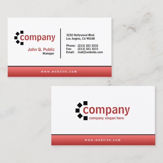 Rode Gradient Bottom Eenvoudige Moderne Profession Visitekaartje (Voorkant / Achterkant)