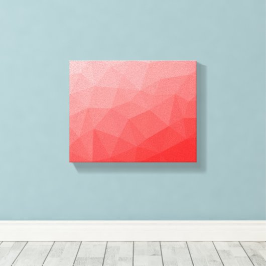 Rode gradiënt geometrisch maaspatroon canvas afdruk (Insitu (Houten vloer))