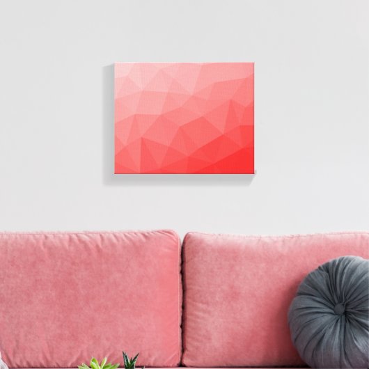 Rode gradiënt geometrisch maaspatroon canvas afdruk (Insitu (Woonkamer))