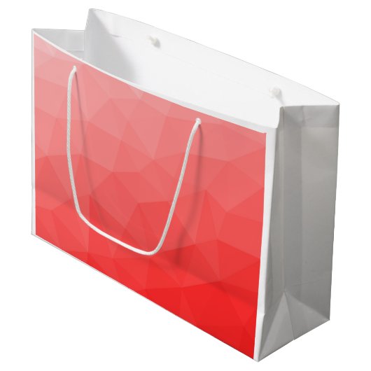 Rode gradiënt geometrisch maaspatroon groot cadeauzakje (Voorkant Gekanteld)