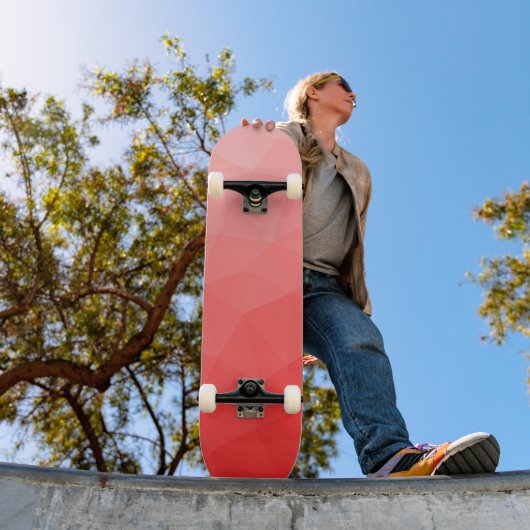Rode gradiënt geometrisch maaspatroon persoonlijk skateboard (Buiten 1)