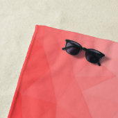 Rode gradiënt geometrisch maaspatroon strandlaken (In situ)