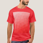 Rode gradiënt geometrisch maaspatroon t-shirt (Voorkant)