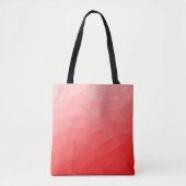 Rode gradiënt geometrisch maaspatroon tote bag (Voorkant)
