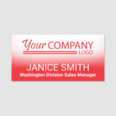 Rode Gradiënt Logo Branded Convention Trade Show Naamplaatje (Voorkant)