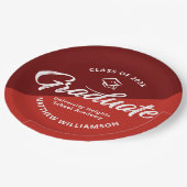 Rode Graduatiedikte Retro Script Dop Icon Minimaal Papieren Bordje (Gekanteld)