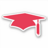 Rode Graduation Cap met Tassel Sticker (Voorkant)
