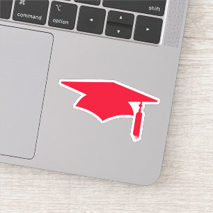 Rode Graduation Cap met Tassel Sticker