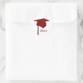 Rode Graduation Cap Stickers, Klasse van Ronde Sticker (Tas)