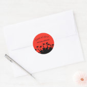 Rode Graduation Cap Toss Gepersonaliseerde Sticker (Envelop)