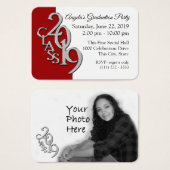 Rode Graduation Party Foto invoegen Kaart 2019 (Voorkant /achterkant)