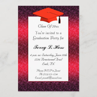 Rode Graduation Party Invitation Kaart