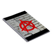 Rode graffiti Anarchy-symbool Notitieboek (Rechterzijde)
