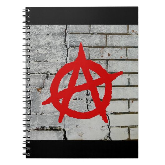 Rode graffiti Anarchy-symbool Notitieboek (Voorkant)