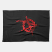 Rode graffiti Anarchy-symbool Theedoek (Horizontaal)