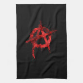 Rode graffiti Anarchy-symbool Theedoek (Verticaal)