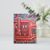 Rode graffiti briefkaart (Staand voorkant)