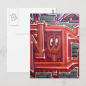 Rode graffiti briefkaart (Voorkant / Achterkant)