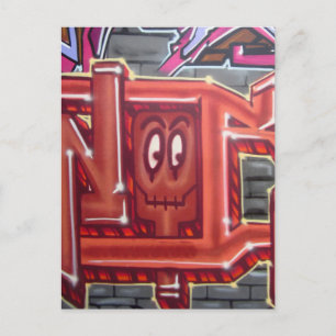 Rode graffiti briefkaart