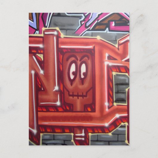 Rode graffiti briefkaart (Voorkant)