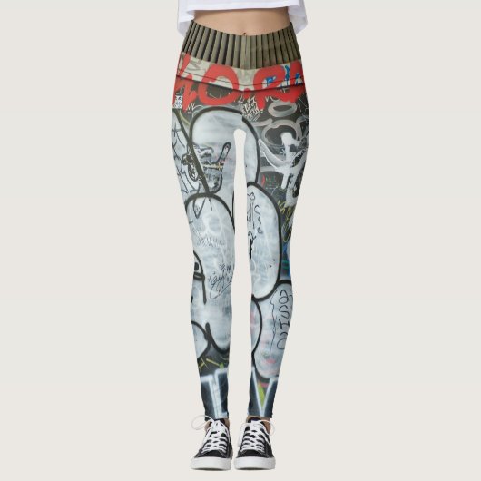 Rode graffiti leggings (Voorkant)