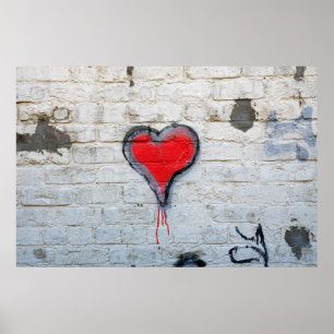 Rode graffiti poster