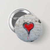 Rode graffiti ronde button 5,7 cm (Voorkant /achterkant)