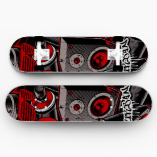Rode graffiti-skateboard   Rood skateboard