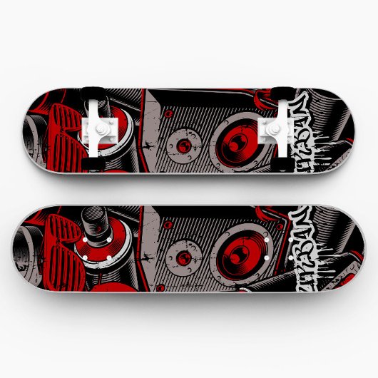 Rode graffiti-skateboard | Rood skateboard