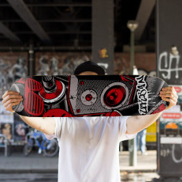 Rode graffiti-skateboard | Rood skateboard