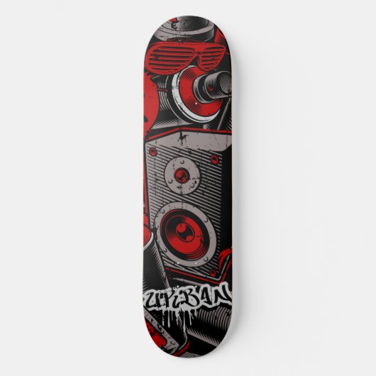 Rode graffiti-skateboard | Rood skateboard (Voorkant)