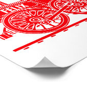 Rode grafische trein gepersonaliseerde kinderkamer poster (Hoek)