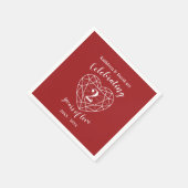 Rode granaat jubileum 2 jaar liefde servetten (Hoek)