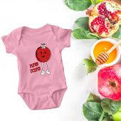 Rode granaatappel Hebreeuws Shana Tova Rosh Hashan Romper